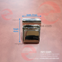 Glänzende Nickel-Ledertasche Push Open Bar Button Lock